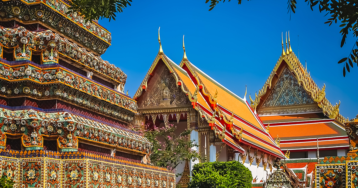 Grand Palace complex in Bangkok, former residence of Thai King and royalty, Thailand, Asia